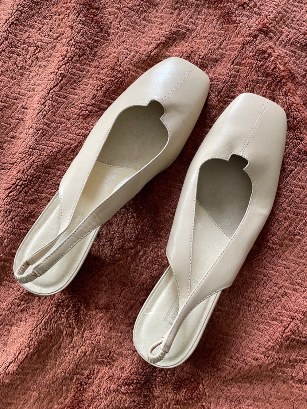 Nordstrom Women's Cream Slingback Square-Toe Flats